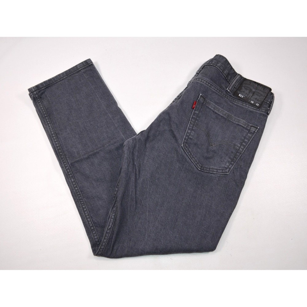 511 Levi's Dark Gray  Straight Leg Jeans Black Tag Mens 38x32 INSEAM 30"